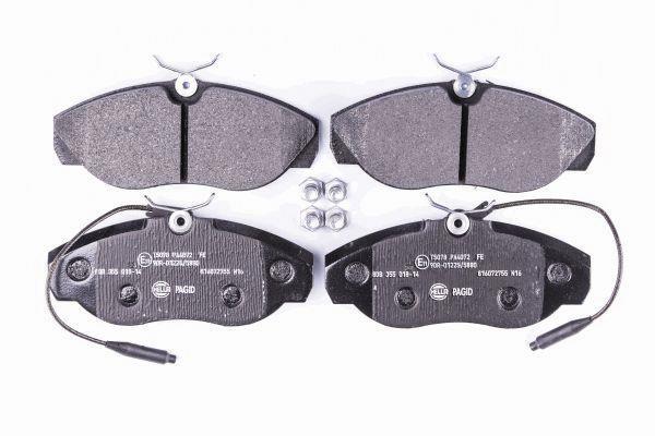 Jeu de 4 plaquettes de frein HELLA PAGID 8DB 355 018-141
