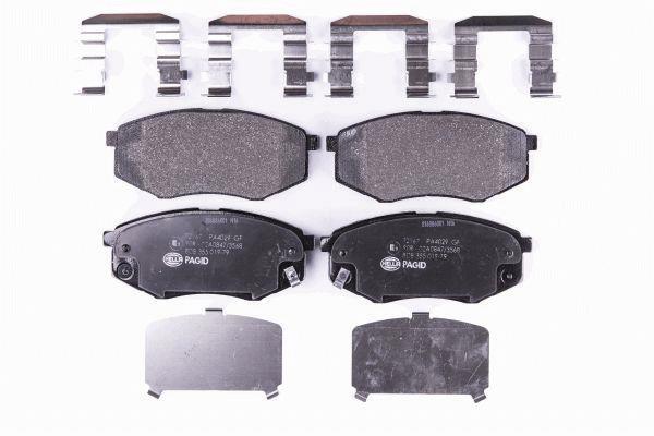 Jeu de 4 plaquettes de frein HELLA PAGID 8DB 355 019-791