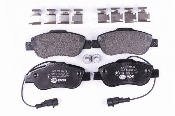 Jeu de 4 plaquettes de frein HELLA PAGID 8DB 355 019-921