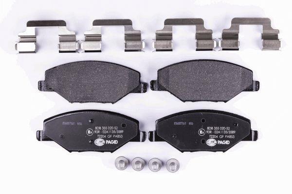 Jeu de 4 plaquettes de frein HELLA PAGID 8DB 355 020-521