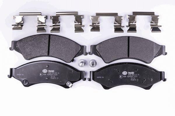 Jeu de 4 plaquettes de frein HELLA PAGID 8DB 355 020-781