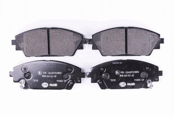 Jeu de 4 plaquettes de frein HELLA PAGID 8DB 355 021-421