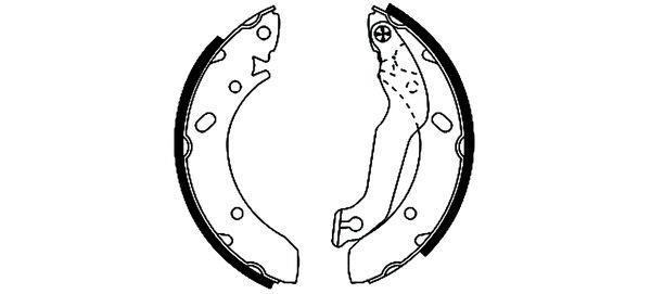 Jeu de 4 mâchoires de frein HELLA PAGID 8DB 355 001-861