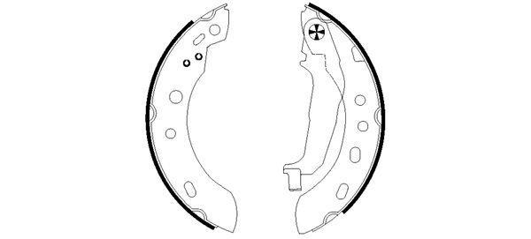 Jeu de 4 mâchoires de frein HELLA PAGID 8DB 355 002-481
