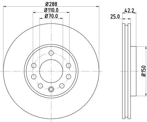 Pagid EBD20228 Front Disque de frein Kit 2 pièces 300 mm à l/'Intérieur Ventilé Coated