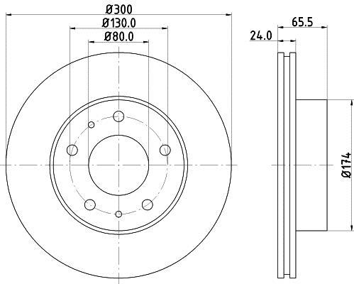 Jeu de 2 disques de frein HELLA PAGID 8DD 355 109-021