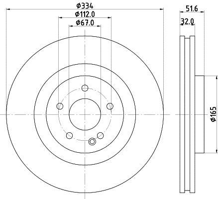 Disque de frein HELLA PAGID 8DD 355 122-391 Disque de frein HELLA PAGID 8DD 355 122-391