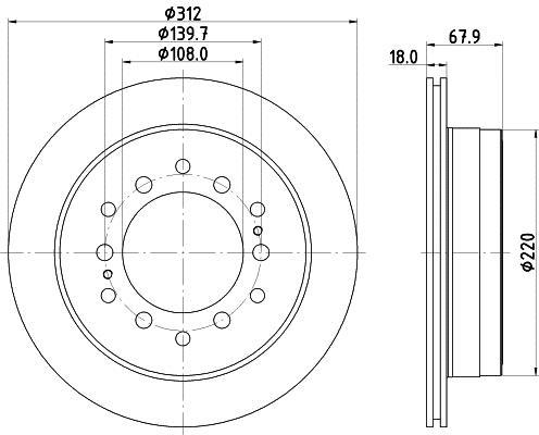 Disque de frein HELLA PAGID 8DD 355 122-711 Disque de frein HELLA PAGID 8DD 355 122-711