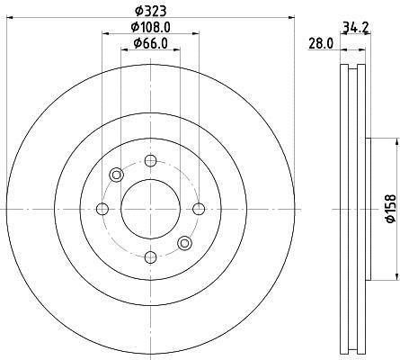 Disque de frein HELLA PAGID 8DD 355 120-401 Disque de frein HELLA PAGID 8DD 355 120-401