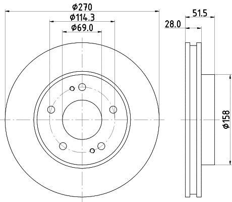 Disque de frein HELLA PAGID 8DD 355 122-271 Disque de frein HELLA PAGID 8DD 355 122-271