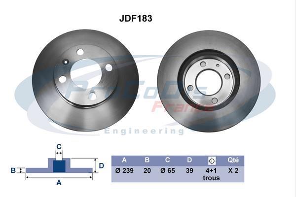 Discos de travão PROCODIS FRANCE ref. JDF183