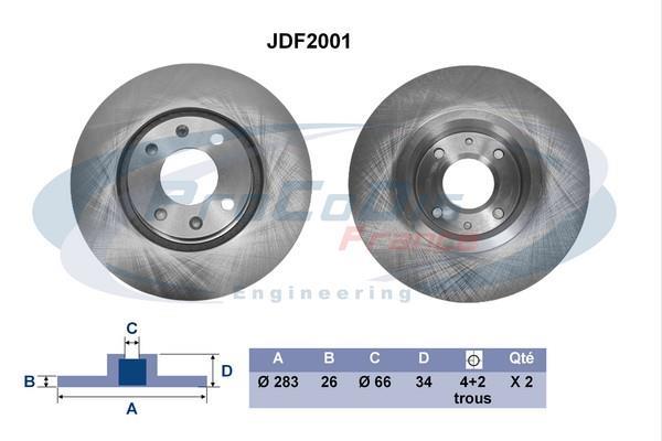 Disques de frein PROCODIS FRANCE ref. JDF2001