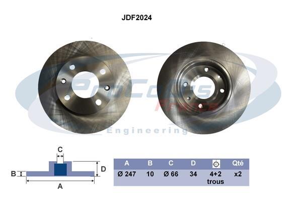 Discos de travão PROCODIS FRANCE ref. JDF2024