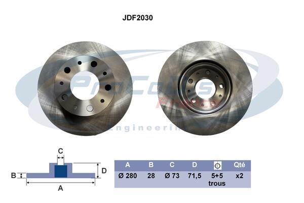 Disques de frein PROCODIS FRANCE ref. JDF2030