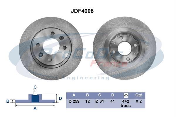 Discos de freno PROCODIS FRANCE ref. JDF4008