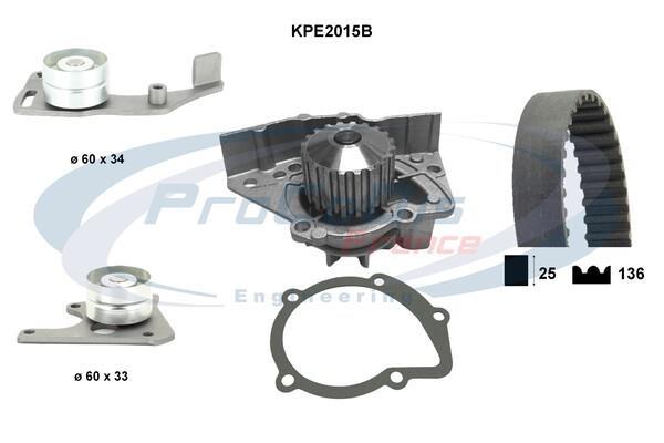 Pompe à eau + kit de courroie de distribution (Kit courroie de distribution) PROCODIS FRANCE ref. KPE2015B