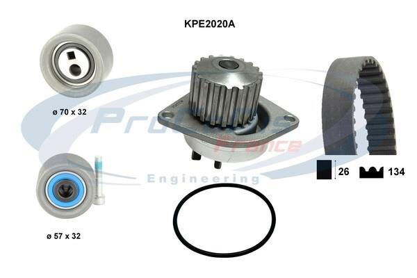 Pompe à eau + kit de courroie de distribution (Kit courroie de distribution) PROCODIS FRANCE ref. KPE2020A