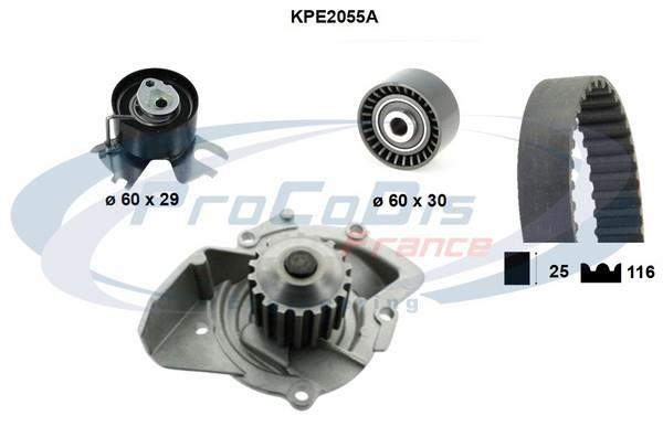 Pompe à eau + kit de courroie de distribution (Kit courroie de distribution) PROCODIS FRANCE ref. KPE2055A