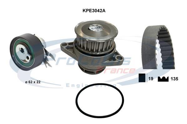 Pompe à eau + kit de courroie de distribution (Kit courroie de distribution) PROCODIS FRANCE ref. KPE3042A