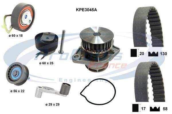 Pompe à eau + kit de courroie de distribution (Kit courroie de distribution) PROCODIS FRANCE ref. KPE3045A