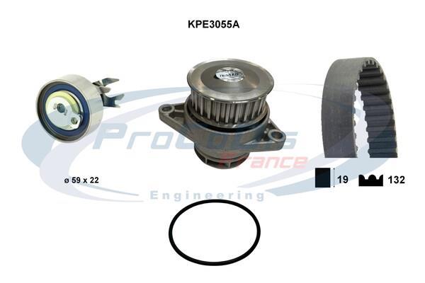 Pompe à eau + kit de courroie de distribution (Kit courroie de distribution) PROCODIS FRANCE ref. KPE3055A