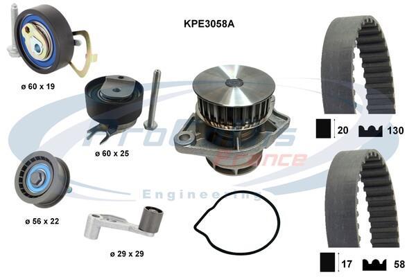 Bomba de agua + kit correa distribución PROCODIS FRANCE ref. KPE3058A