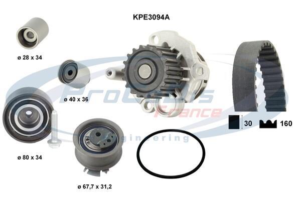 Pompe à eau + kit de courroie de distribution (Kit courroie de distribution) PROCODIS FRANCE ref. KPE3094A