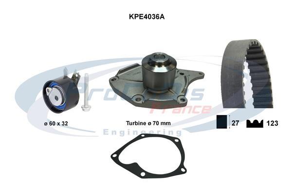 Bomba de agua + kit correa distribución PROCODIS FRANCE ref. KPE4036A