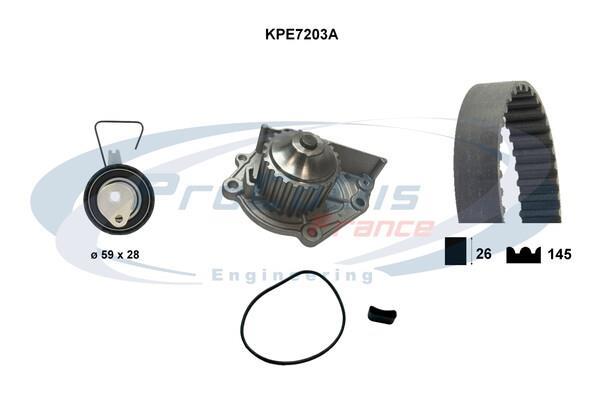 Pompe à eau + kit de courroie de distribution (Kit courroie de distribution) PROCODIS FRANCE ref. KPE7203A