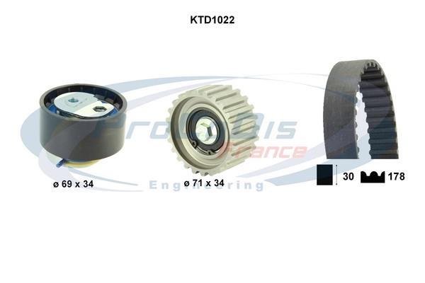 Kit de distribution (Kit courroie de distribution) PROCODIS FRANCE ref. KTD1022