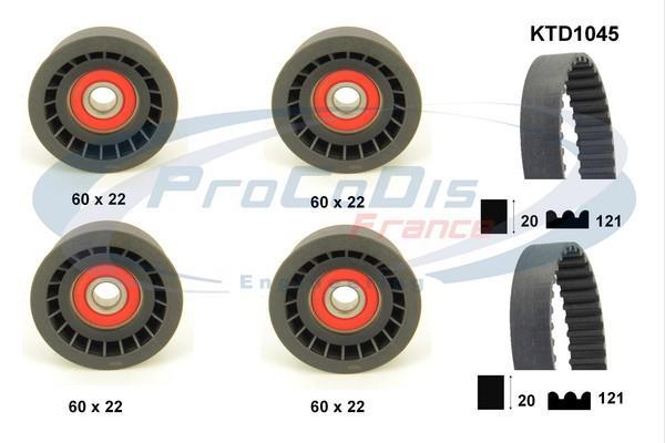 Kit de distribution (Kit courroie de distribution) PROCODIS FRANCE ref. KTD1045