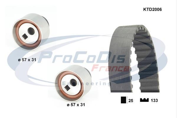 Kit de distribution (Kit courroie de distribution) PROCODIS FRANCE ref. KTD2006