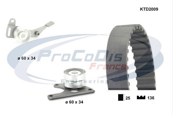 Kit de distribution (Kit courroie de distribution) PROCODIS FRANCE ref. KTD2009