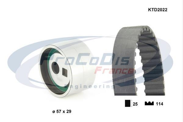 Kit de distribution (Kit courroie de distribution) PROCODIS FRANCE ref. KTD2022
