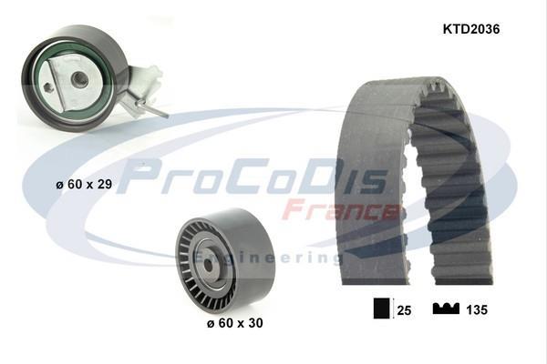 Kit de distribution (Kit courroie de distribution) PROCODIS FRANCE KTD2036
