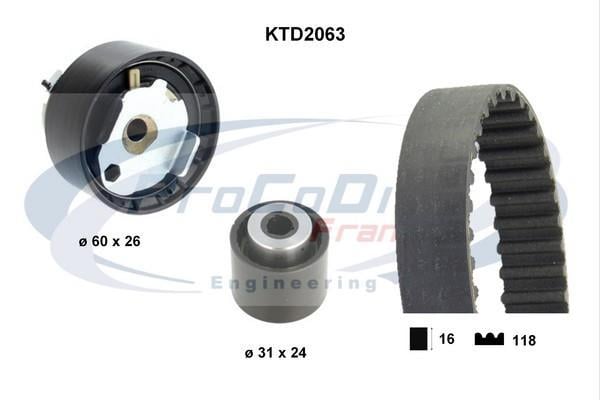 Kit de distribution (Kit courroie de distribution) PROCODIS FRANCE ref. KTD2063