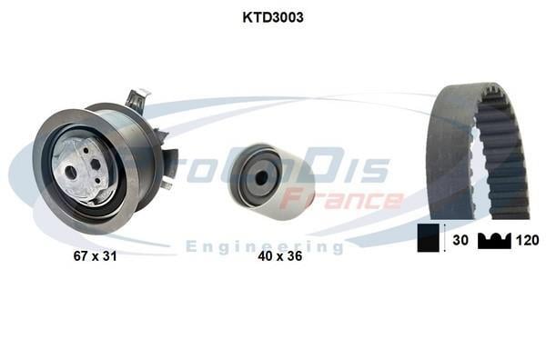 Kit de distribution (Kit courroie de distribution) PROCODIS FRANCE ref. KTD3003