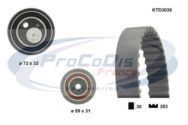 Kit de distribution (Kit courroie de distribution) PROCODIS FRANCE ref. KTD3030