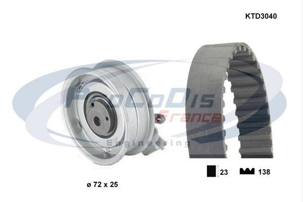 Kit de distribution (Kit courroie de distribution) PROCODIS FRANCE ref. KTD3040