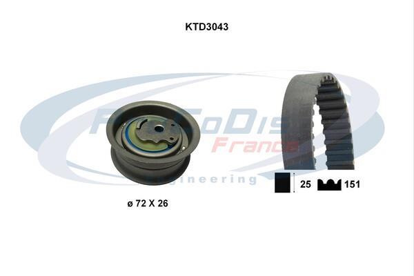 Kit de distribution (Kit courroie de distribution) PROCODIS FRANCE KTD3043