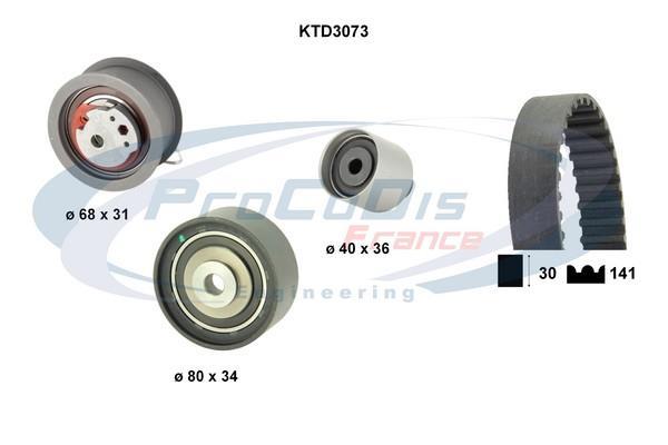 Kit de distribution (Kit courroie de distribution) PROCODIS FRANCE ref. KTD3073