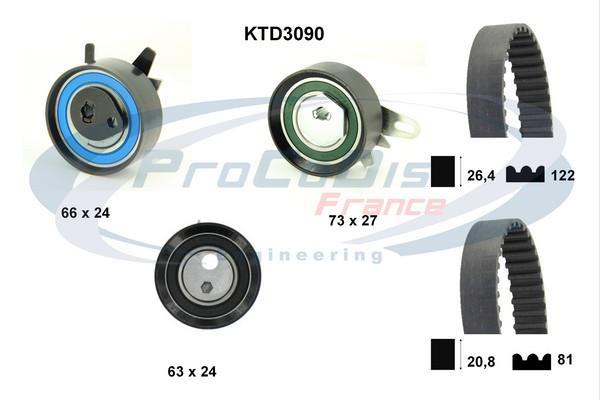 Kit de distribution (Kit courroie de distribution) PROCODIS FRANCE ref. KTD3090