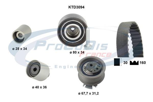 Kit de distribution (Kit courroie de distribution) PROCODIS FRANCE ref. KTD3094
