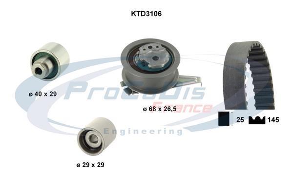 Kit de distribution (Kit courroie de distribution) PROCODIS FRANCE ref. KTD3106
