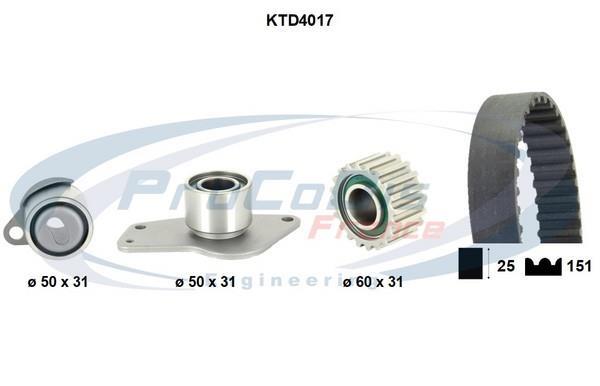 Kit de distribution (Kit courroie de distribution) PROCODIS FRANCE KTD4017
