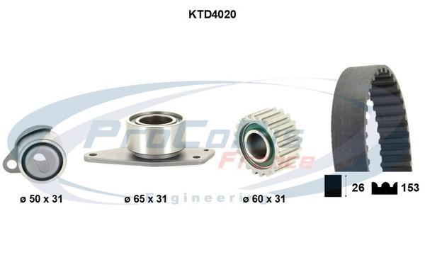 Kit de distribution (Kit courroie de distribution) PROCODIS FRANCE ref. KTD4020