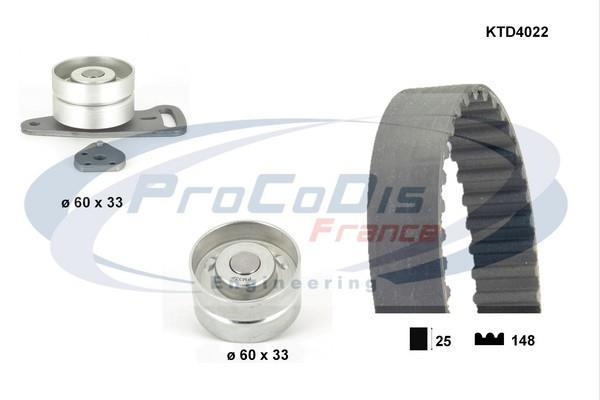 Kit de distribution (Kit courroie de distribution) PROCODIS FRANCE ref. KTD4022