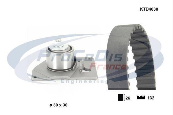 Kit de distribution (Kit courroie de distribution) PROCODIS FRANCE ref. KTD4038