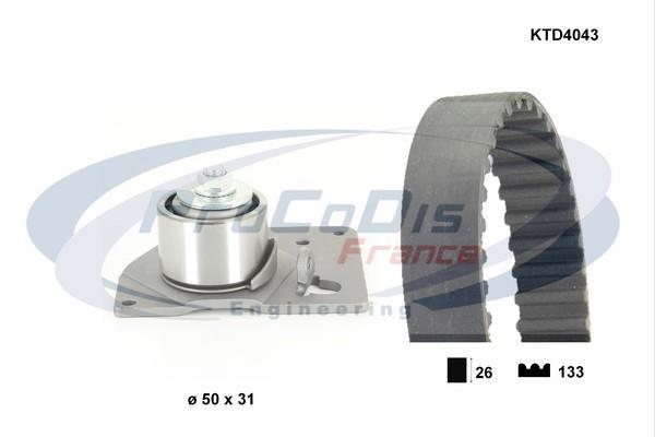 Kit de distribution (Kit courroie de distribution) PROCODIS FRANCE ref. KTD4043