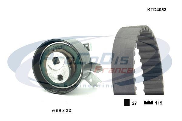 Kit de distribution (Kit courroie de distribution) PROCODIS FRANCE ref. KTD4053